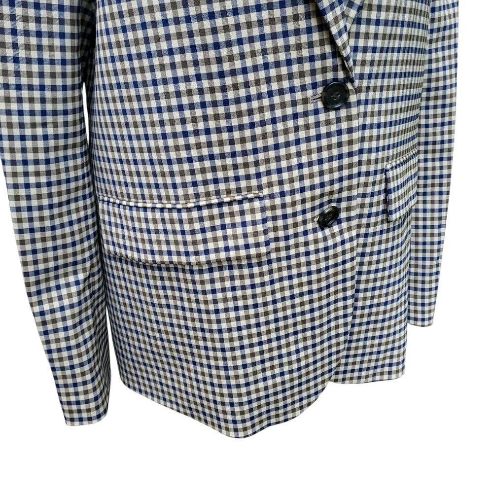 J. Crew Plaid Check Blazer Jacket Academia Preppy Stretch Wool Tollegno 1900 12T - Picture 4 of 16